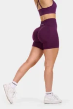 Seamless Sculpt Ribbed Contour Shorts | Plum - Image 2