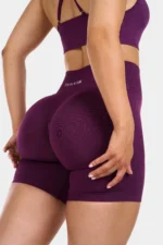 Seamless Sculpt Ribbed Contour Shorts | Plum - Image 4