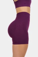 Seamless Sculpt Ribbed Contour Shorts | Plum - Image 5