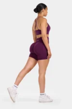 Seamless Sculpt Ribbed Contour Shorts | Plum - Image 6
